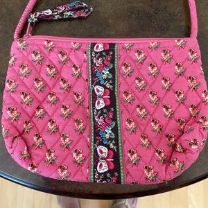 Vera Bradley Rare Retired Petite Pink Pansy Crossbody *excellent condition*